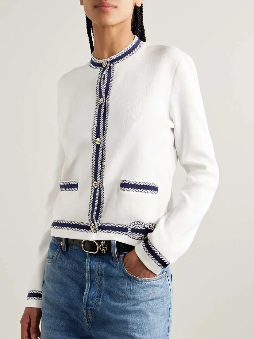 Gucci Lido Jacquard-knit Cotton Cardigan | Thumbnail 3