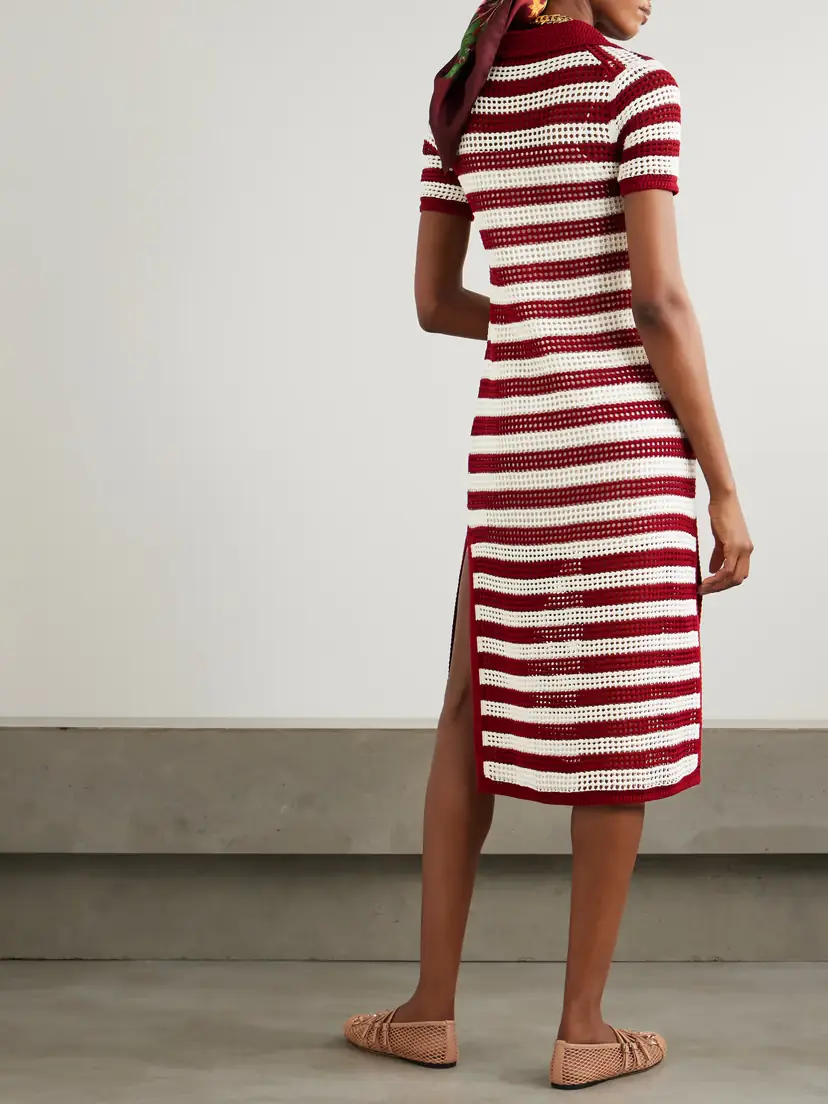 Gucci Striped Crocheted Cotton Midi Dress | Thumbnail 3 Gucci Striped Crocheted Cotton Midi Dress | Thumbnail 3