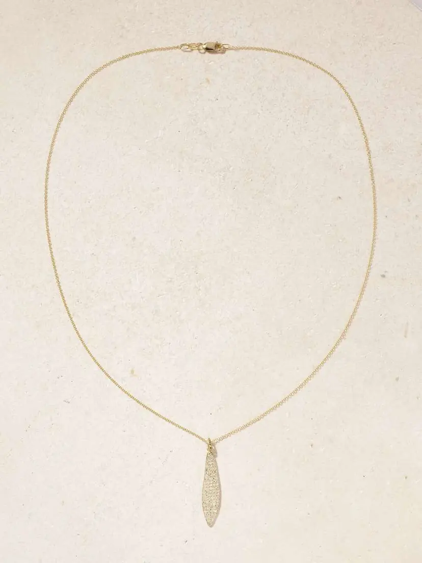 Ileana Makri Falling Leaf 18-karat Gold Diamond Necklace | Thumbnail 4 Ileana Makri Falling Leaf 18-karat Gold Diamond Necklace | Thumbnail 4