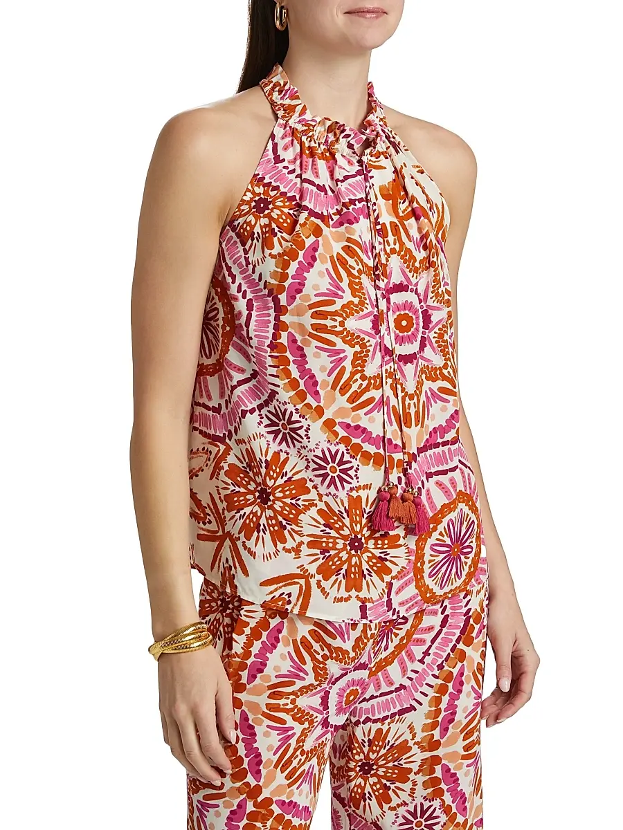 FIGUE Women's Betty Printed Tieneck Sleeveless Top | Thumbnail 4 FIGUE Women's Betty Printed Tieneck Sleeveless Top | Thumbnail 4