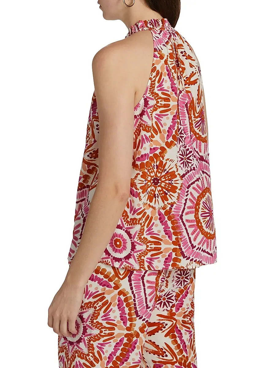 FIGUE Women's Betty Printed Tieneck Sleeveless Top | Thumbnail 5 FIGUE Women's Betty Printed Tieneck Sleeveless Top | Thumbnail 5
