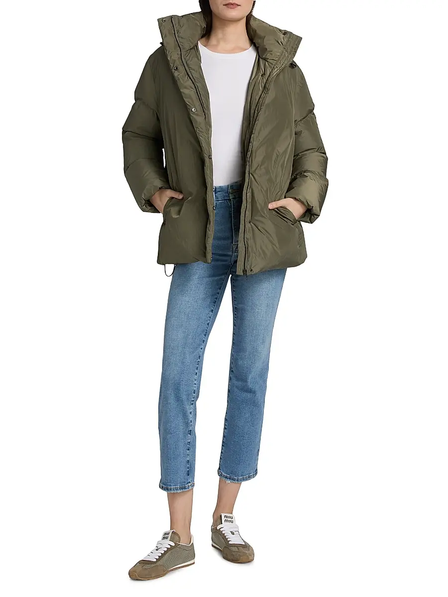 Jenni Kayne Women's Hooded Down Puffer Coat - Sage | Thumbnail 2