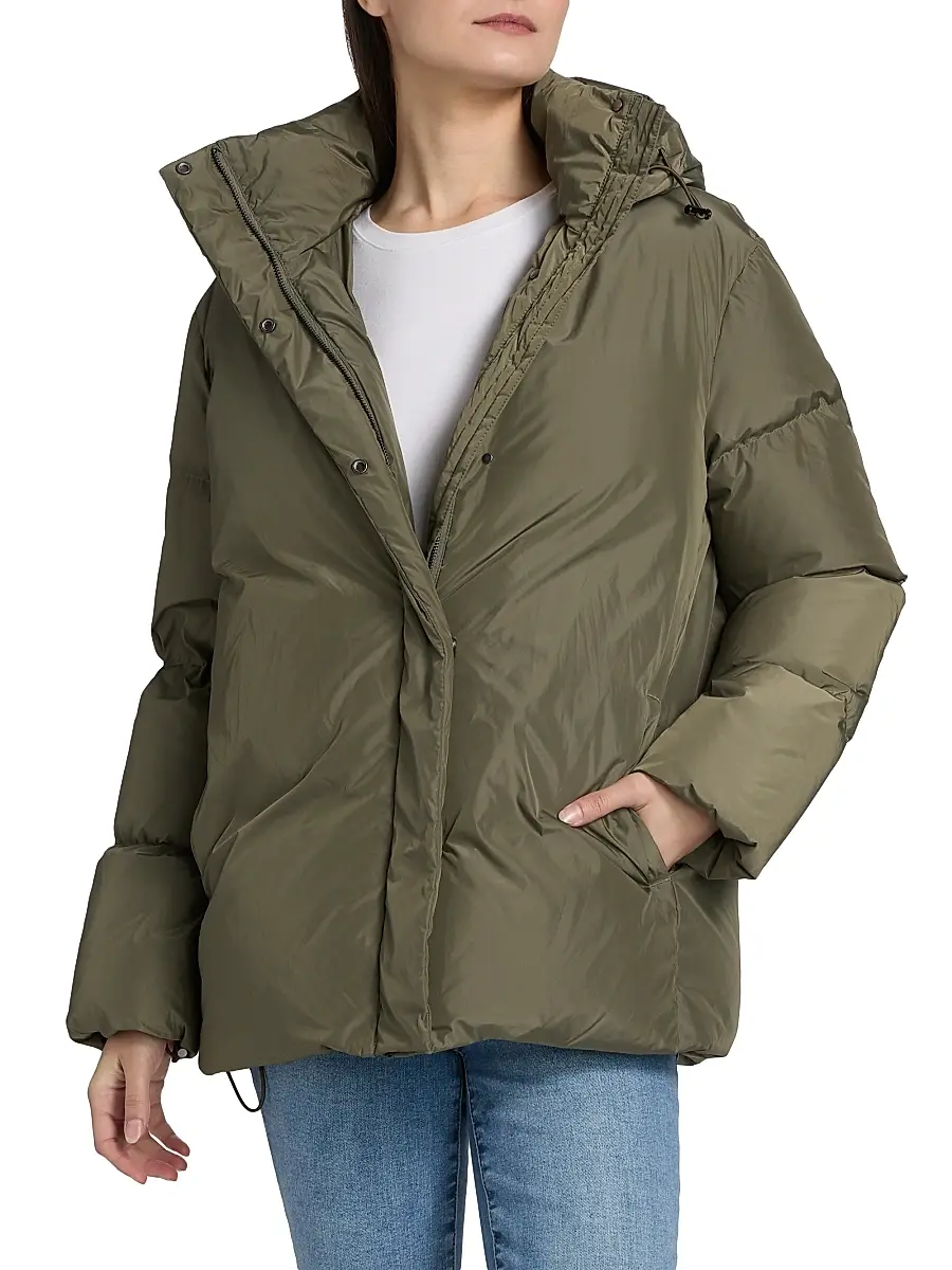 Jenni Kayne Women's Hooded Down Puffer Coat - Sage | Thumbnail 3
