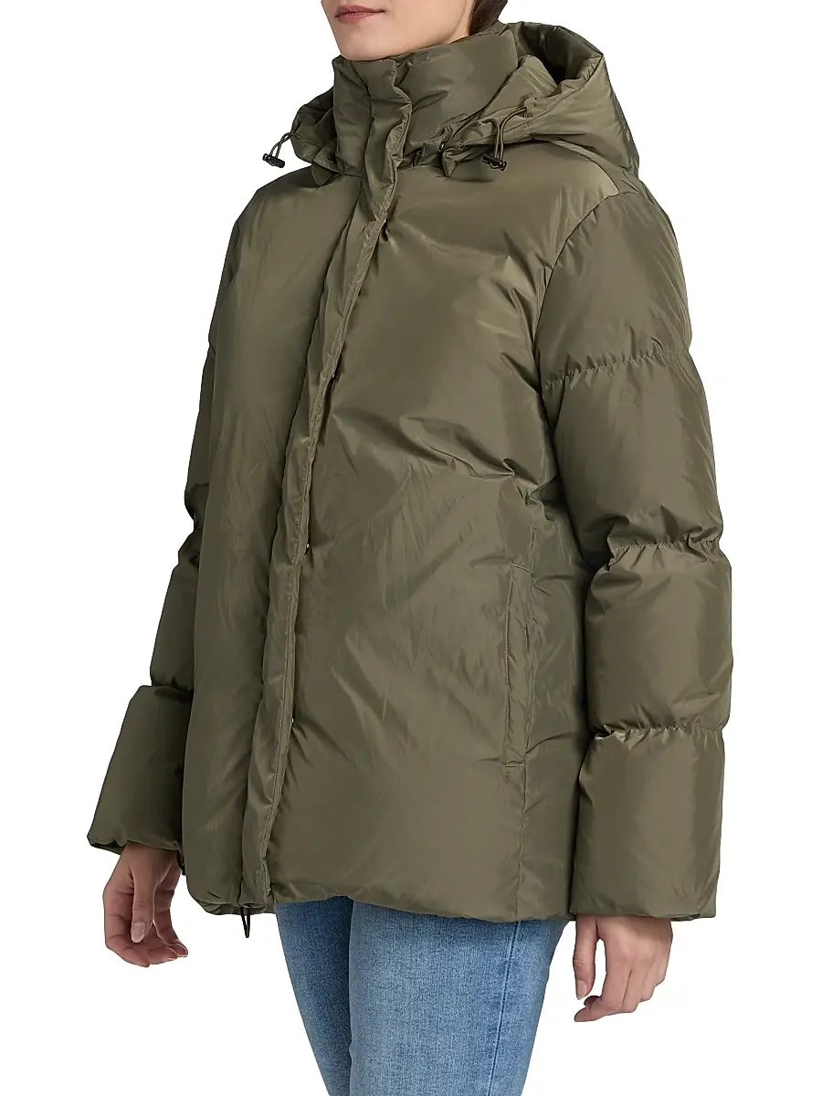 Jenni Kayne Women's Hooded Down Puffer Coat - Sage | Thumbnail 4