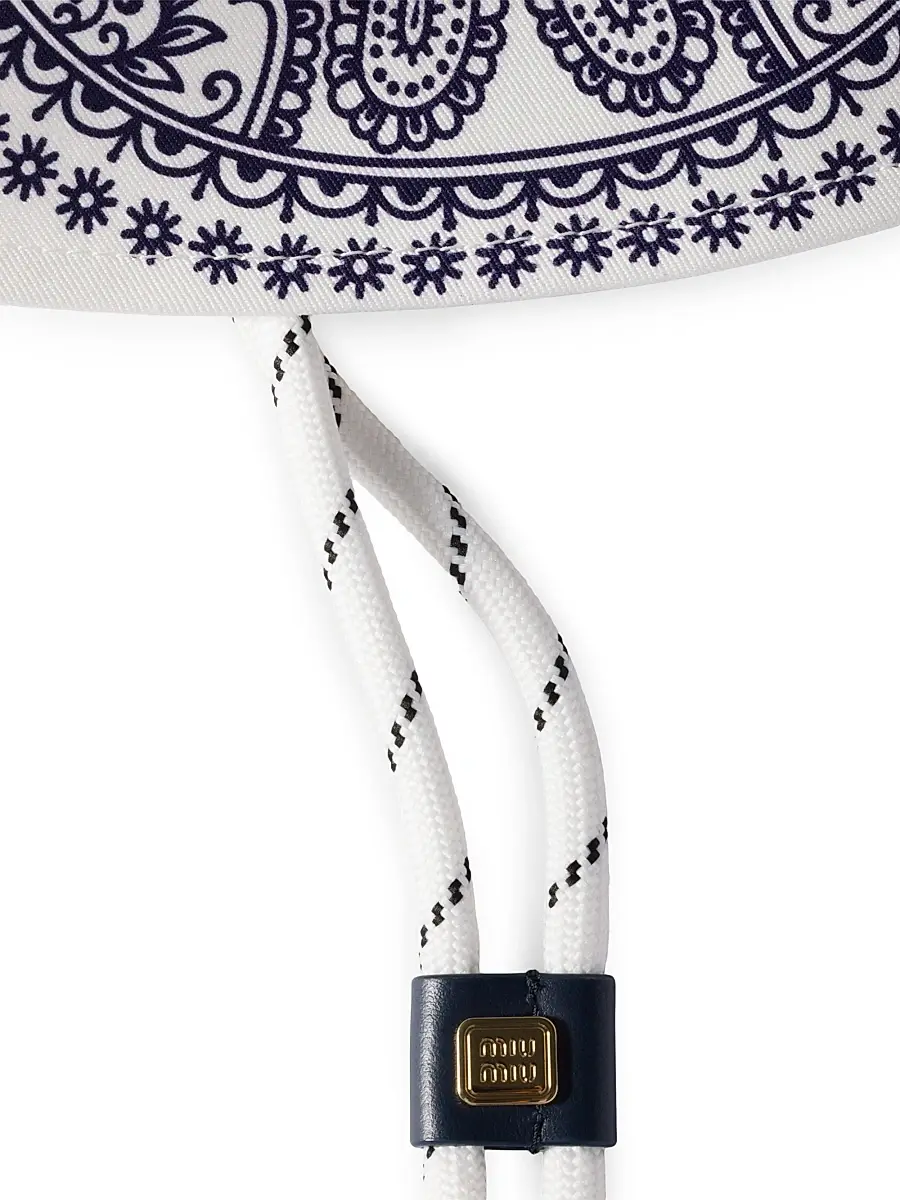 Miu Miu Women's Printed Cotton Hat - Blue | Thumbnail 2