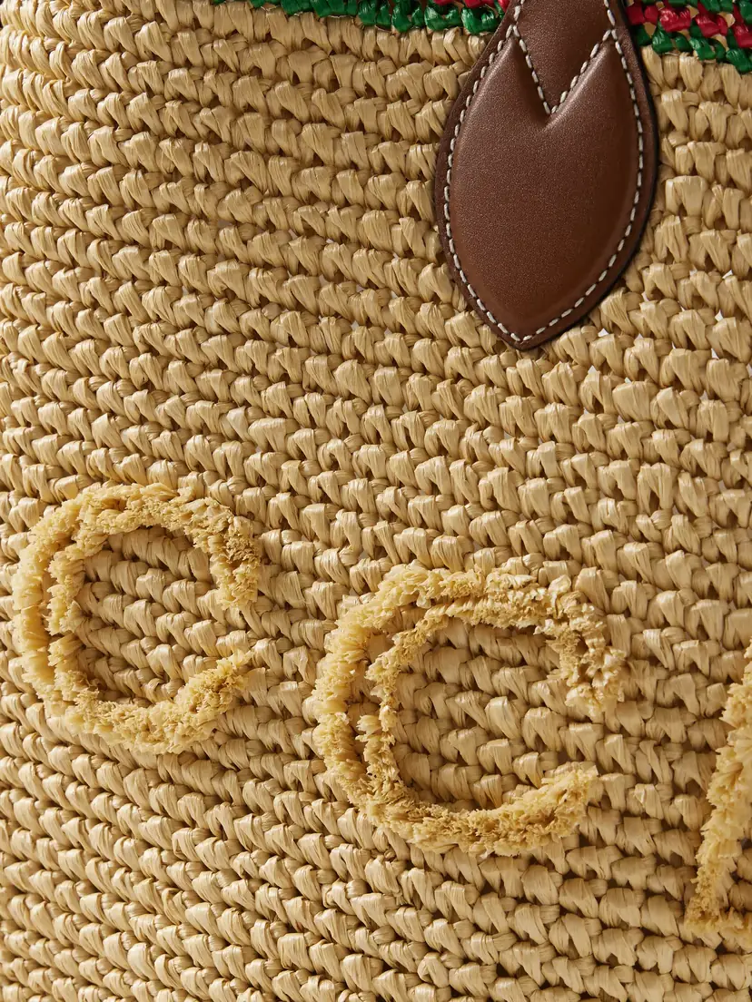 Gucci Leather-trimmed Faux Raffia Tote | Thumbnail 4 Gucci Leather-trimmed Faux Raffia Tote | Thumbnail 4
