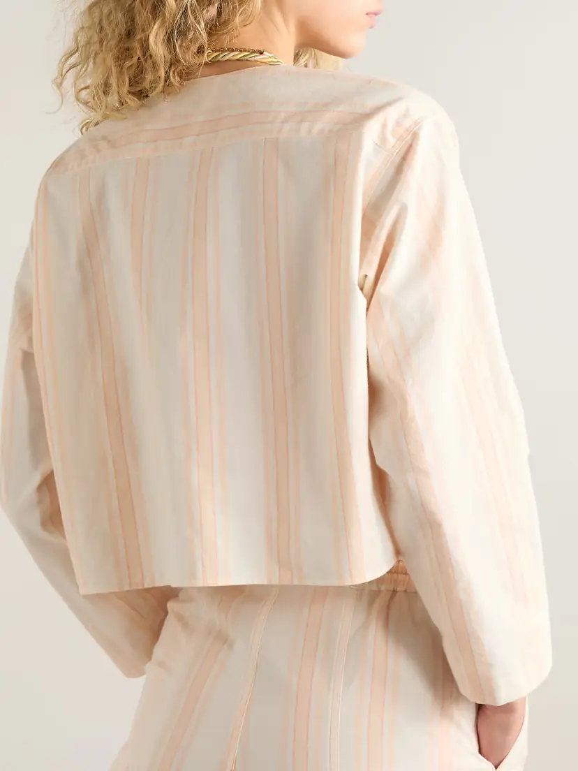 Chloé Cropped Striped Cotton-poplin Shirt | Thumbnail 3 Chloé Cropped Striped Cotton-poplin Shirt | Thumbnail 3