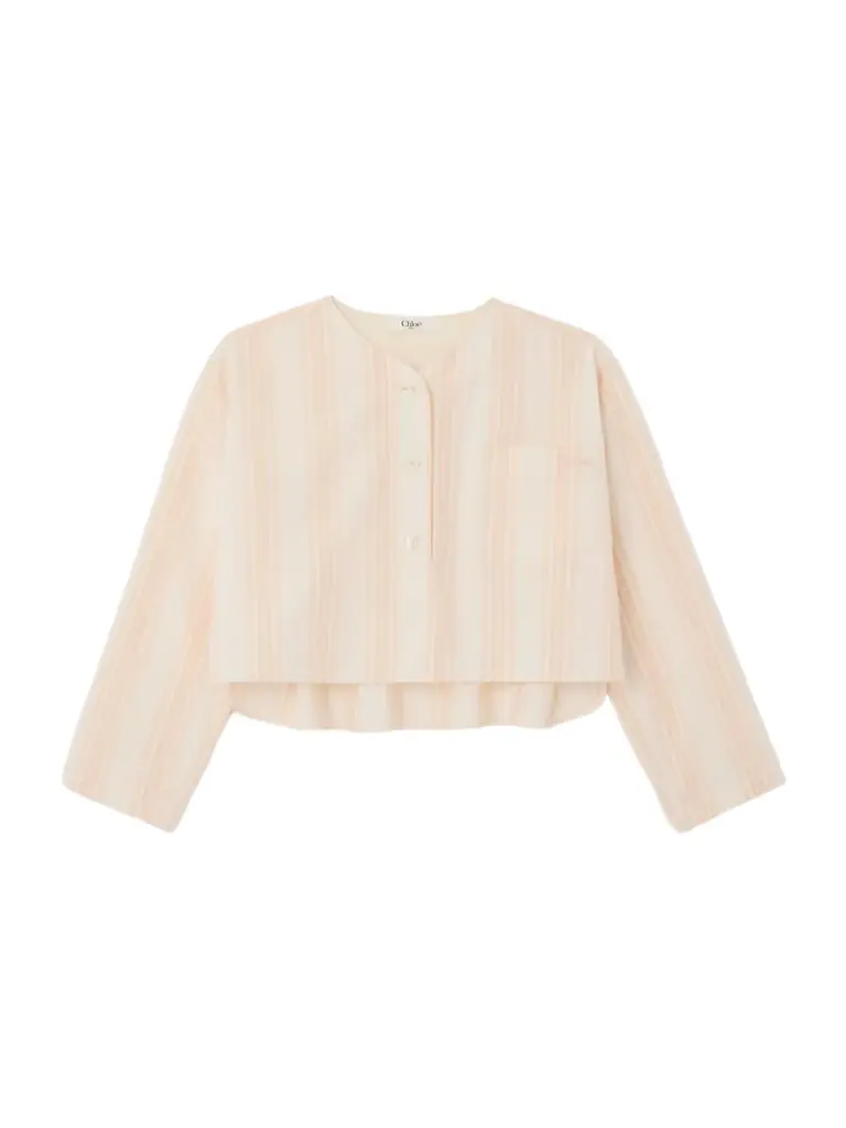 Cropped Striped Cotton-poplin Shirt