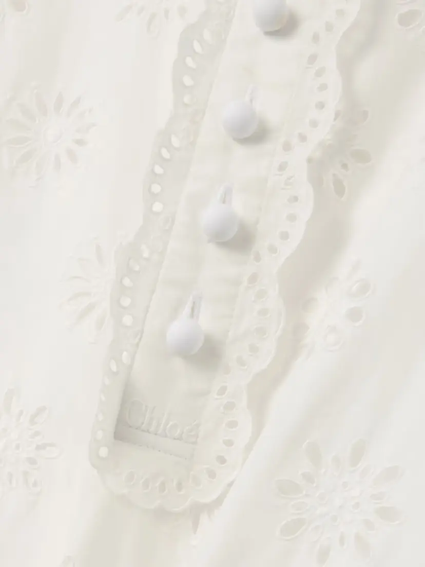 Chloé Scalloped Broderie Anglaise Cotton-blend Mini Dress | Thumbnail 5