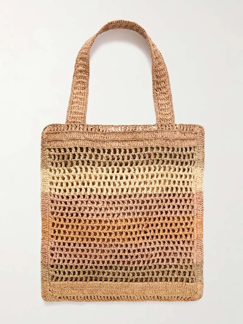 Chloé Summer Banana Embellished Striped Raffia Tote | Thumbnail 3 Chloé Summer Banana Embellished Striped Raffia Tote | Thumbnail 3