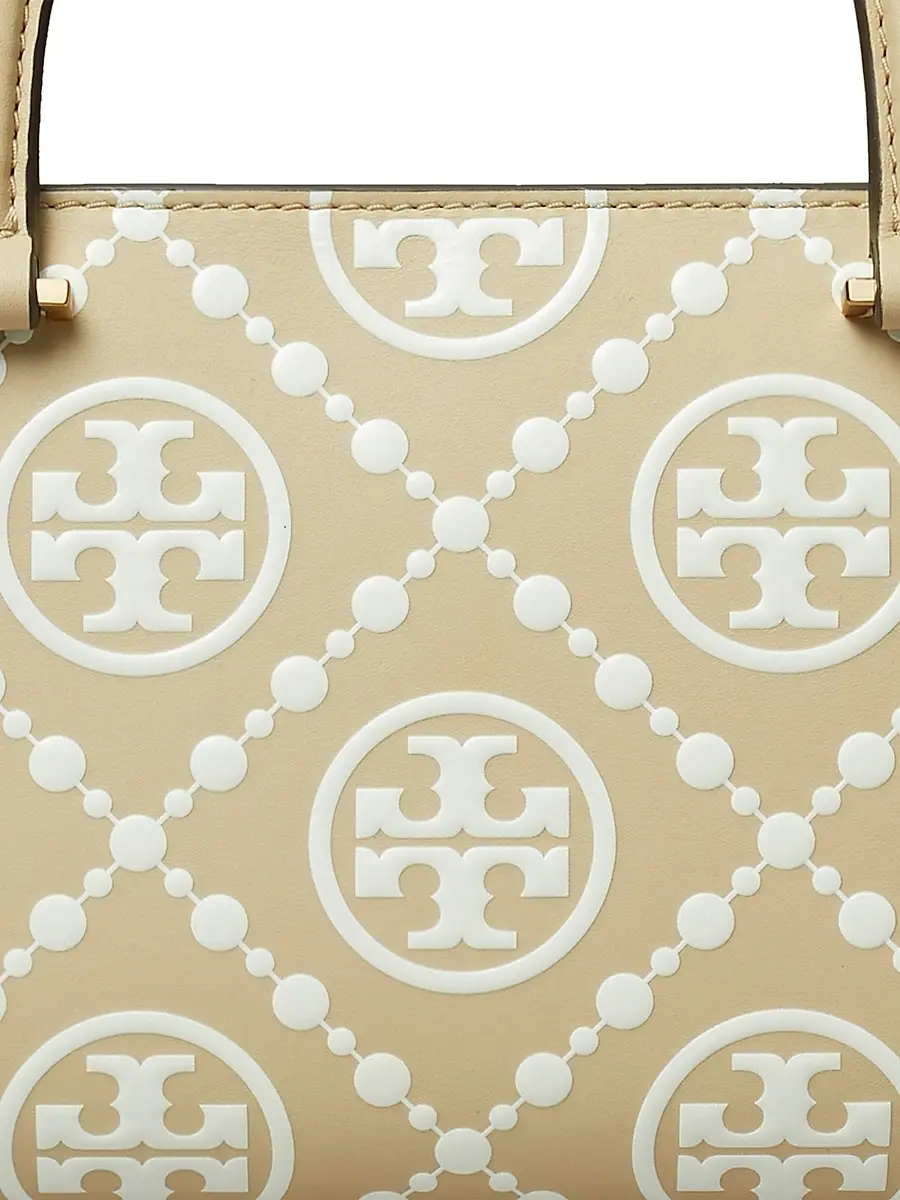 Tory Burch Women's T Monogram Embossed Leather Top Handle Bag - Beige | Thumbnail 7 Tory Burch Women's T Monogram Embossed Leather Top Handle Bag - Beige | Thumbnail 7