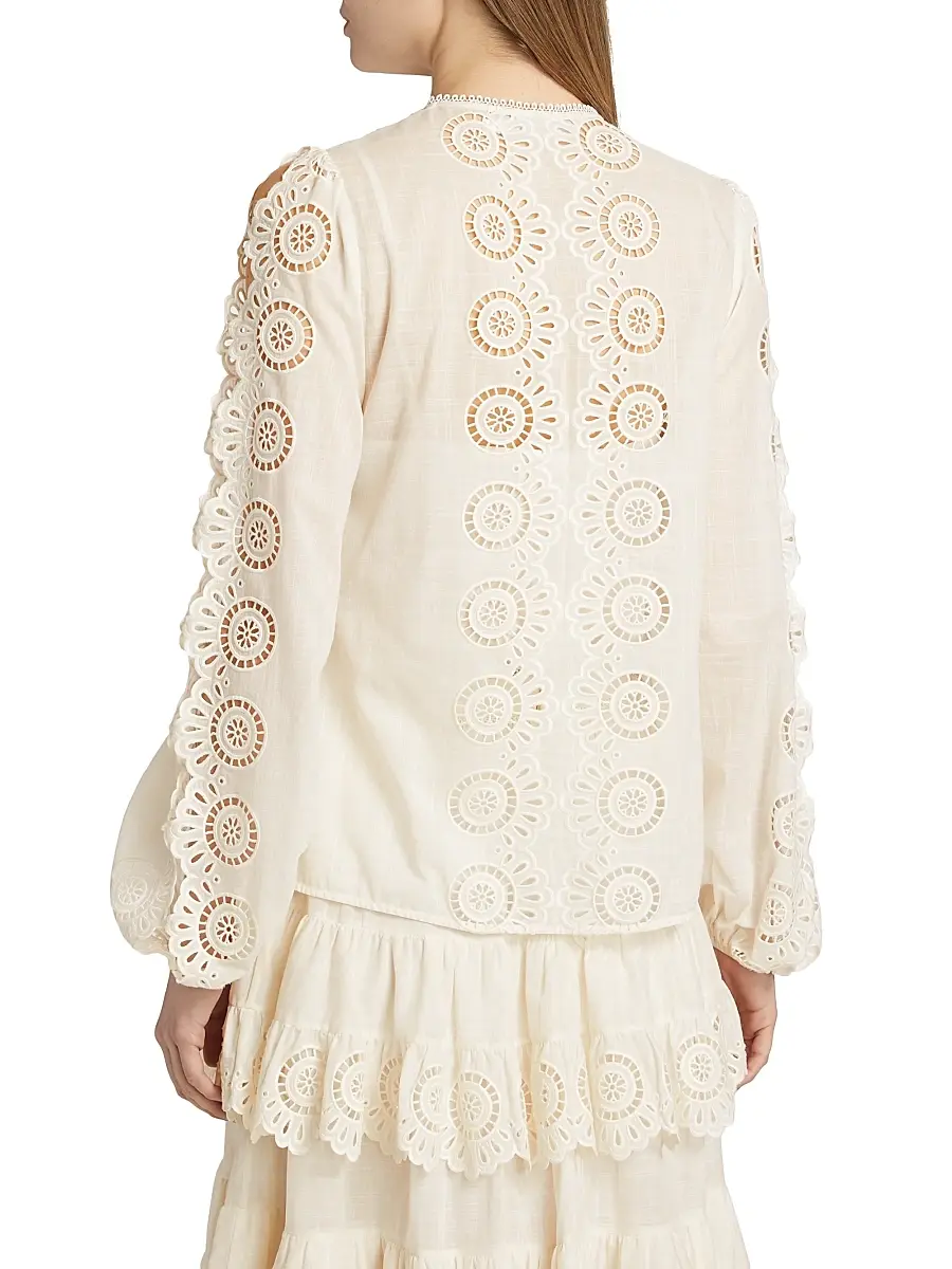 Zimmermann Women's Lucky Embroidered Cotton Blouse | Thumbnail 5 Zimmermann Women's Lucky Embroidered Cotton Blouse | Thumbnail 5