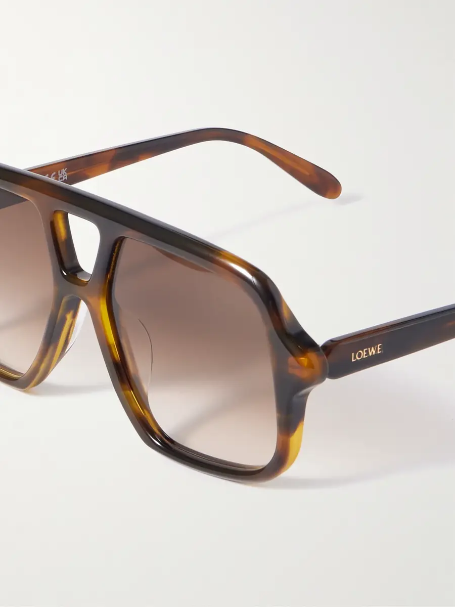 Loewe Slim Havana Double-Bridge Aviator-Style Acetate Sunglasses - Men | Thumbnail 3 Loewe Slim Havana Double-Bridge Aviator-Style Acetate Sunglasses - Men | Thumbnail 3