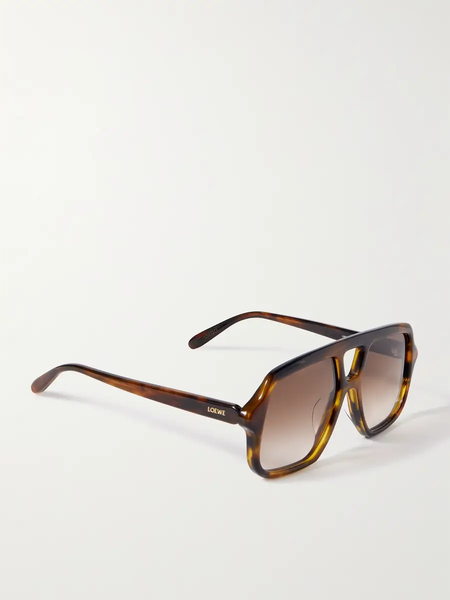 Loewe Slim Havana Double-Bridge Aviator-Style Acetate Sunglasses - Men | Thumbnail 4 Loewe Slim Havana Double-Bridge Aviator-Style Acetate Sunglasses - Men | Thumbnail 4