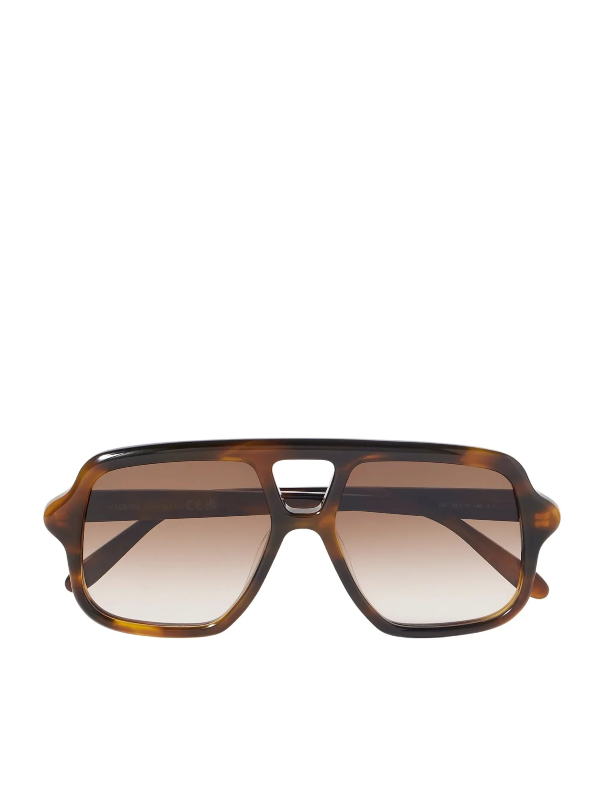 Slim Havana Double-Bridge Aviator-Style Acetate Sunglasses - Men Slim Havana Double-Bridge Aviator-Style Acetate Sunglasses - Men