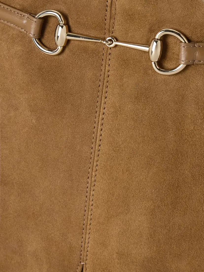 Gucci Horsebit-detailed Leather-trimmed Pleated Suede Midi Skirt | Thumbnail 4 Gucci Horsebit-detailed Leather-trimmed Pleated Suede Midi Skirt | Thumbnail 4