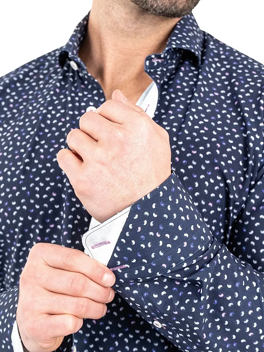 Maceoo Men's Einstein Stretch Micro Paisley Shirt | Thumbnail 9 Maceoo Men's Einstein Stretch Micro Paisley Shirt | Thumbnail 9
