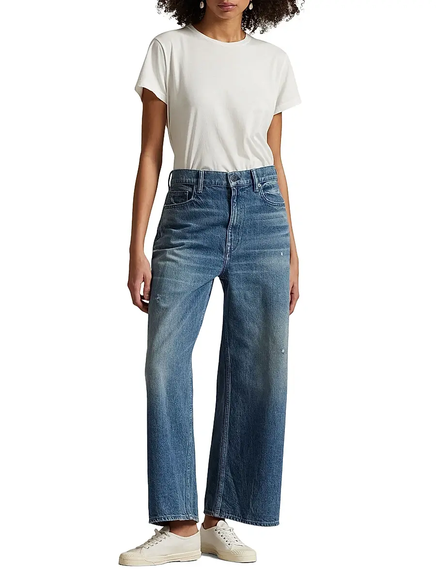 Polo Ralph Lauren Women's High-Rise Wide-Leg Crop Jeans | Thumbnail 2 Polo Ralph Lauren Women's High-Rise Wide-Leg Crop Jeans | Thumbnail 2