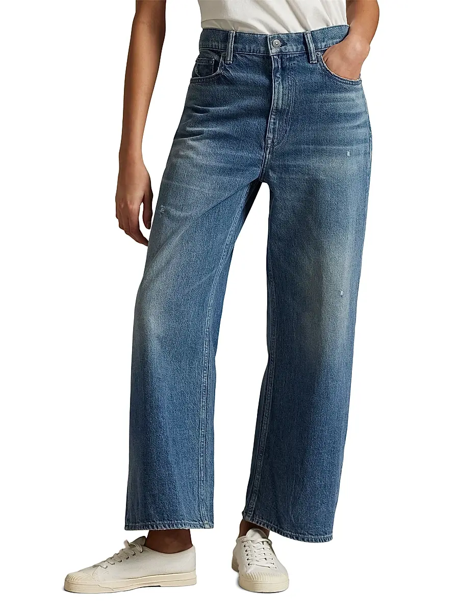 Polo Ralph Lauren Women's High-Rise Wide-Leg Crop Jeans | Thumbnail 3 Polo Ralph Lauren Women's High-Rise Wide-Leg Crop Jeans | Thumbnail 3