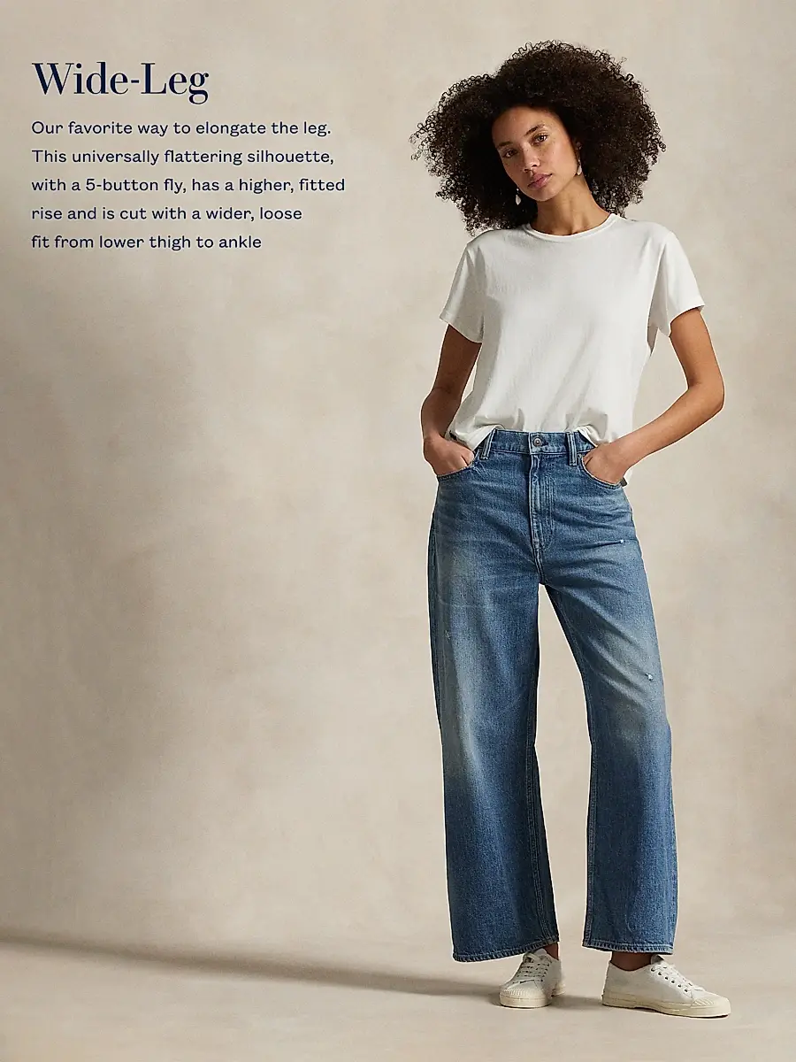 Polo Ralph Lauren Women's High-Rise Wide-Leg Crop Jeans | Thumbnail 7 Polo Ralph Lauren Women's High-Rise Wide-Leg Crop Jeans | Thumbnail 7