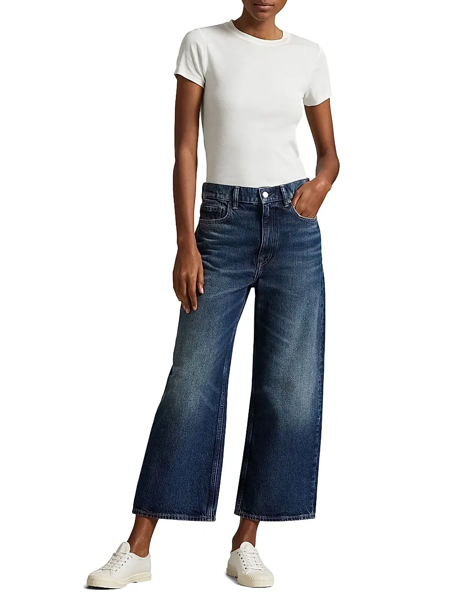 Polo Ralph Lauren Women's High-Rise Wide-Leg Crop Jeans | Thumbnail 2