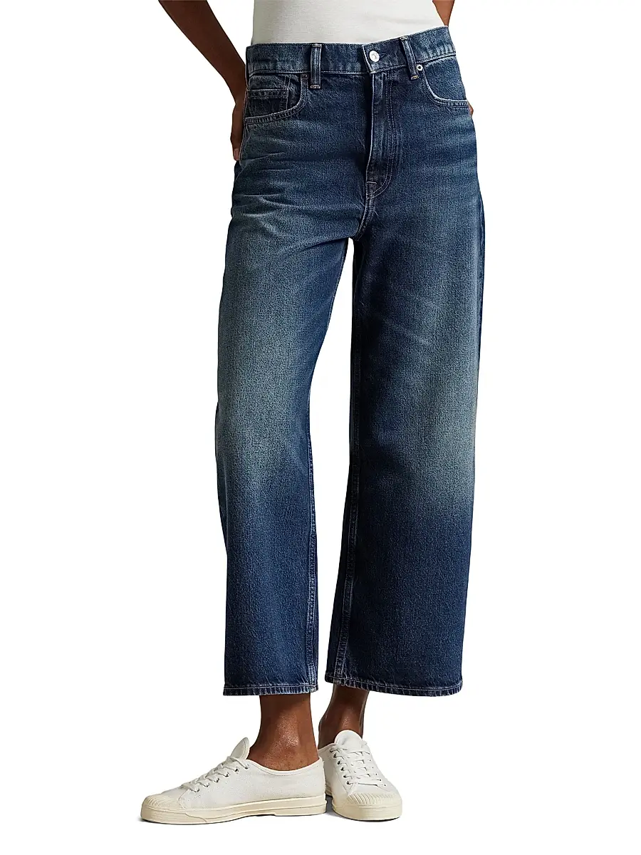 Polo Ralph Lauren Women's High-Rise Wide-Leg Crop Jeans | Thumbnail 3