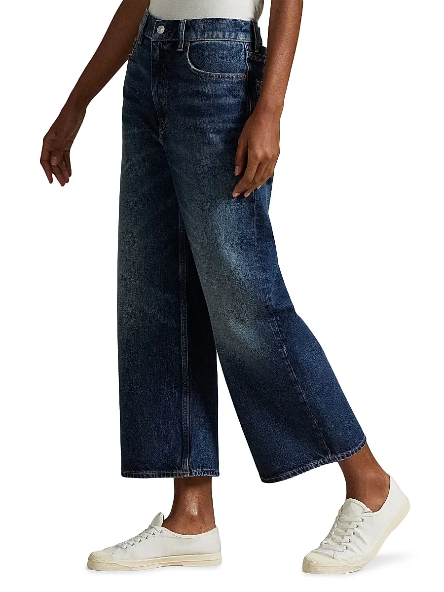 Polo Ralph Lauren Women's High-Rise Wide-Leg Crop Jeans | Thumbnail 4