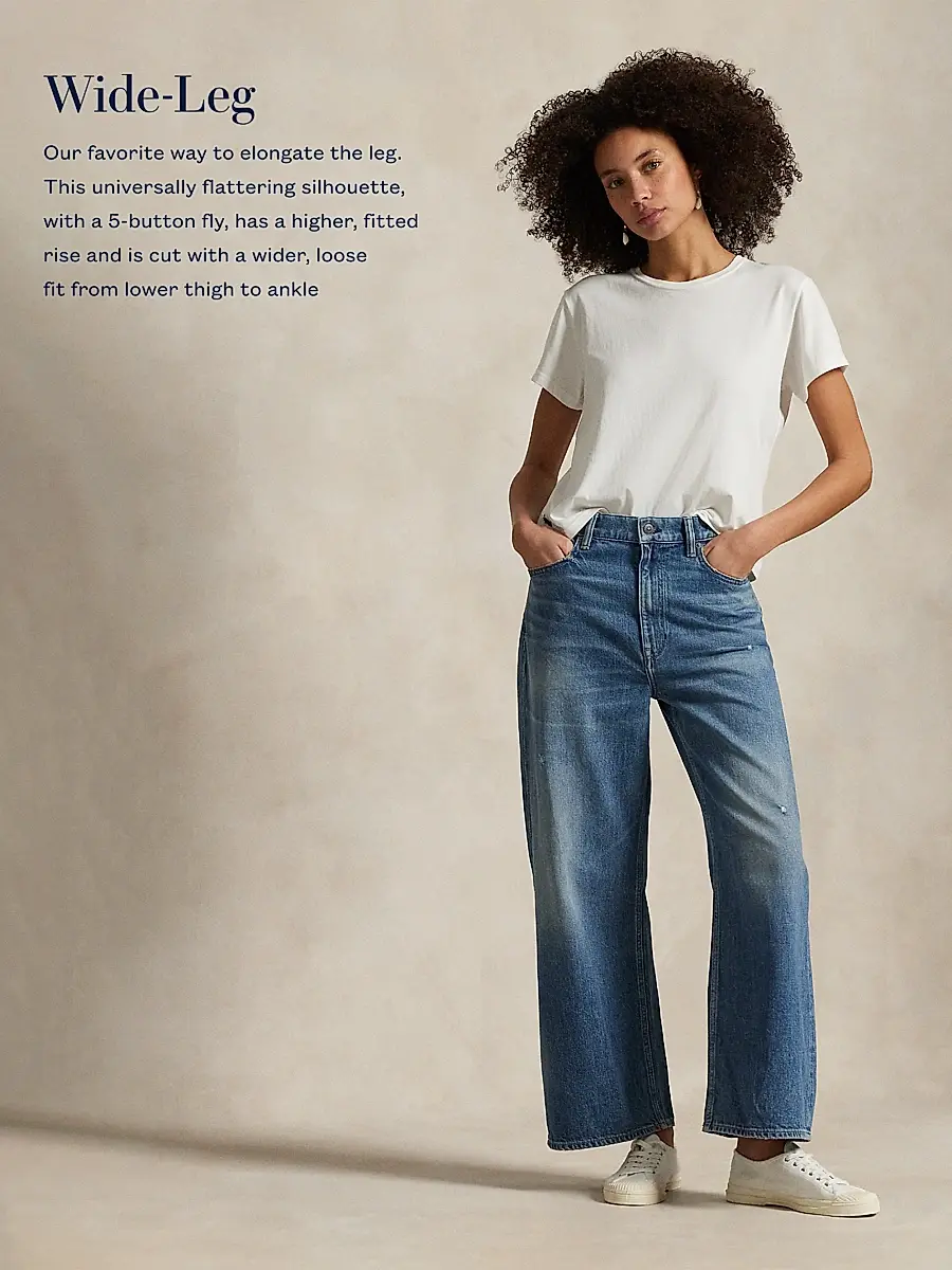 Polo Ralph Lauren Women's High-Rise Wide-Leg Crop Jeans | Thumbnail 7