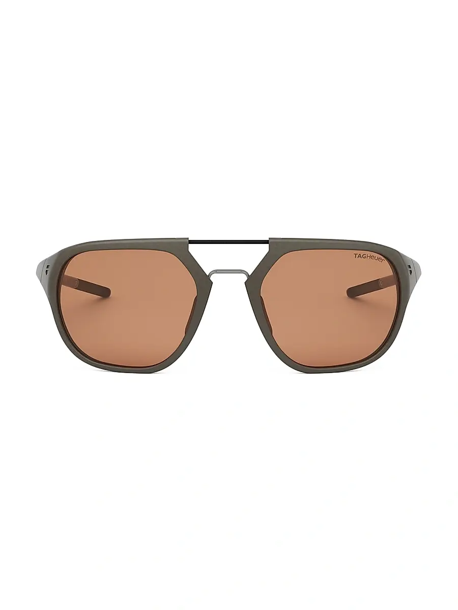 TAG Heuer Men's Line 55MM Geometric Sunglasses - Matte Light Brown | Thumbnail 2 TAG Heuer Men's Line 55MM Geometric Sunglasses - Matte Light Brown | Thumbnail 2