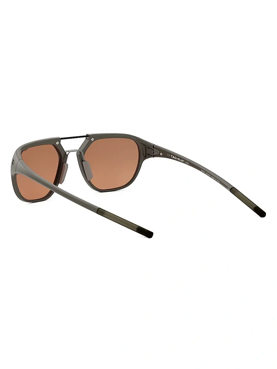 TAG Heuer Men's Line 55MM Geometric Sunglasses - Matte Light Brown | Thumbnail 4 TAG Heuer Men's Line 55MM Geometric Sunglasses - Matte Light Brown | Thumbnail 4