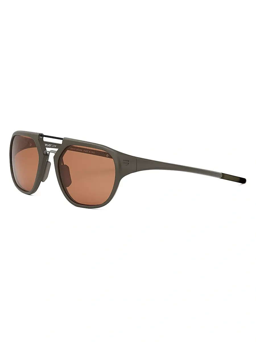 Men's Line 55MM Geometric Sunglasses - Matte Light Brown Men's Line 55MM Geometric Sunglasses - Matte Light Brown