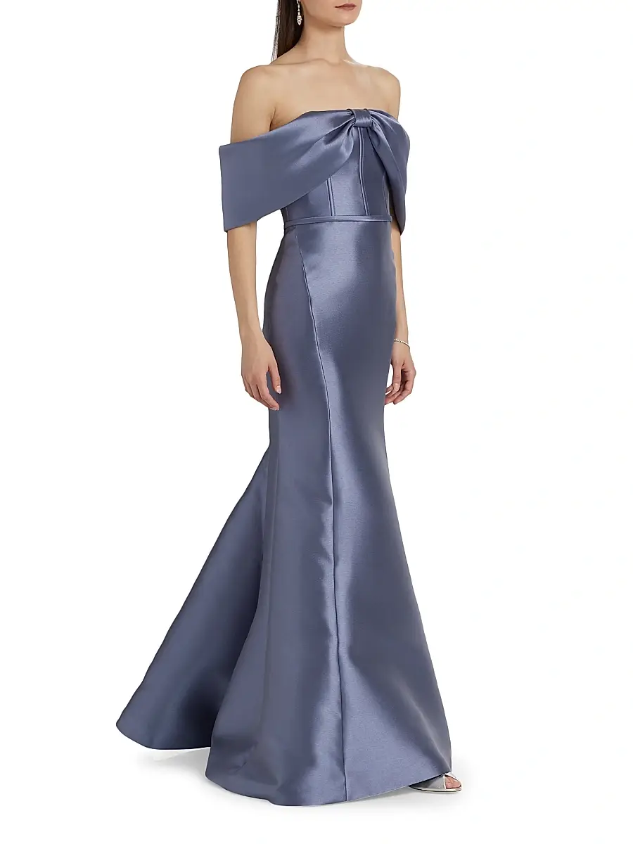Amsale Women's Mikado Off-The-Shoulder Gown | Thumbnail 2