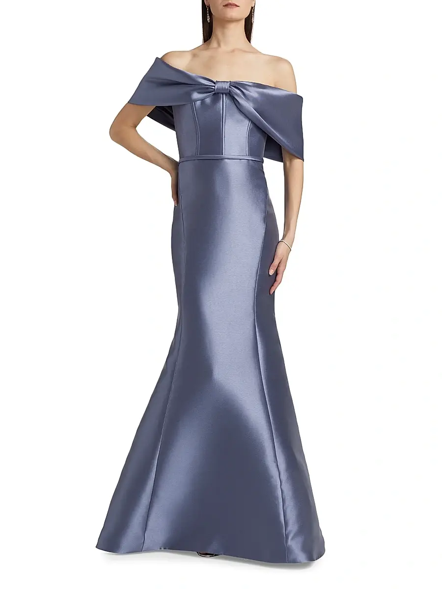 Amsale Women's Mikado Off-The-Shoulder Gown | Thumbnail 3