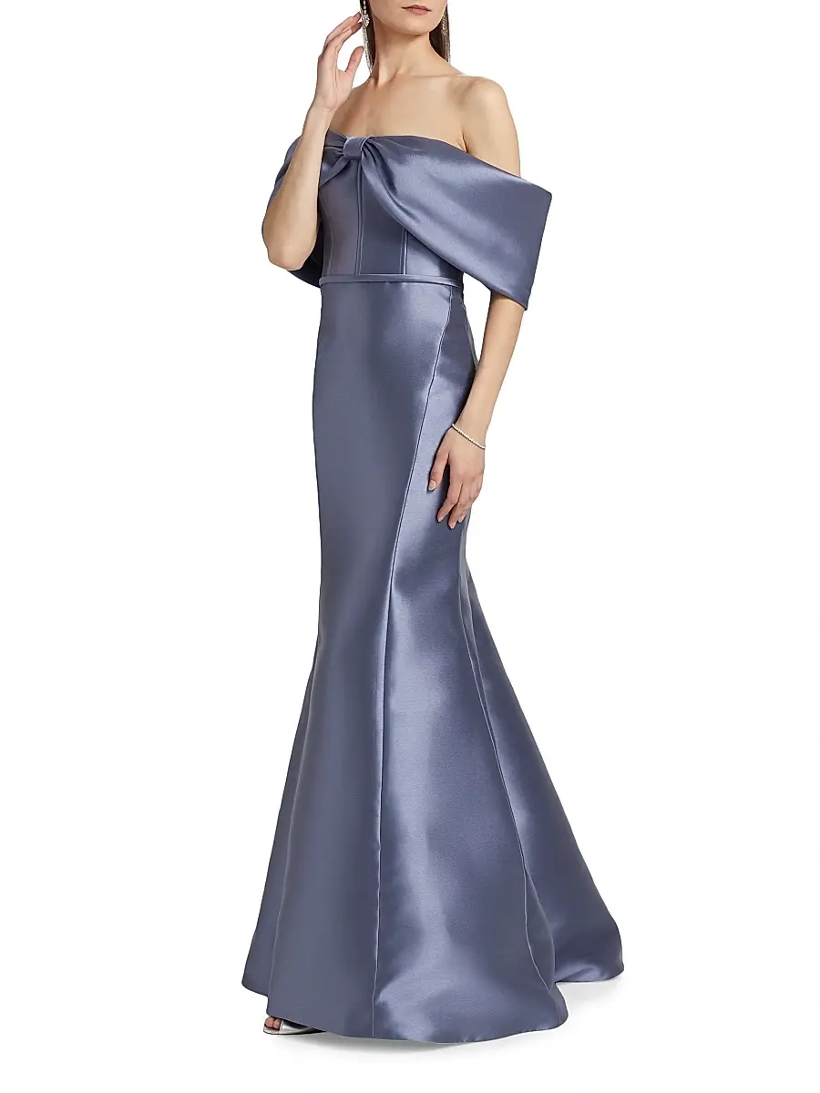Amsale Women's Mikado Off-The-Shoulder Gown | Thumbnail 4