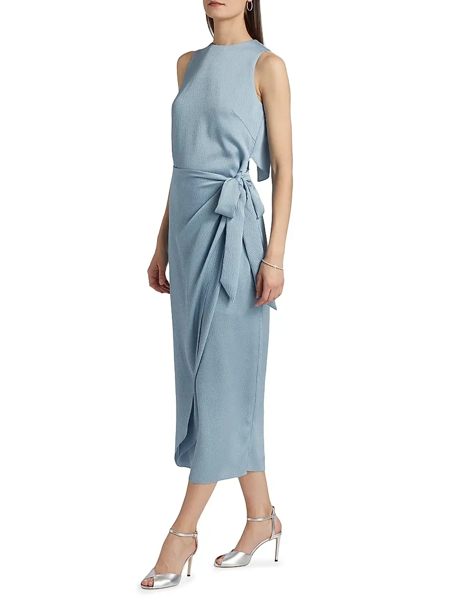 Amsale Women's Tulip Hem Hammered Satin Midi-Dress | Thumbnail 2 Amsale Women's Tulip Hem Hammered Satin Midi-Dress | Thumbnail 2