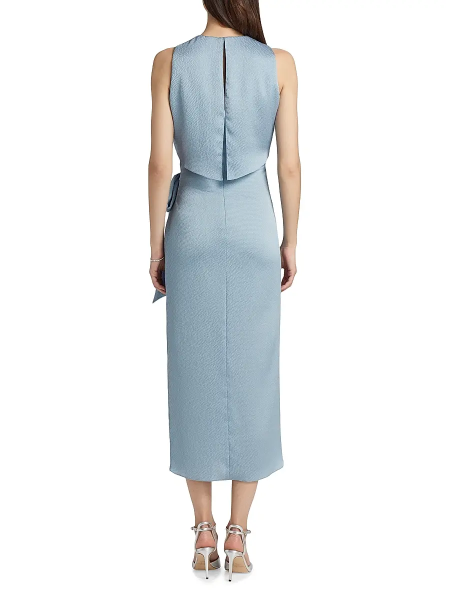 Amsale Women's Tulip Hem Hammered Satin Midi-Dress | Thumbnail 5 Amsale Women's Tulip Hem Hammered Satin Midi-Dress | Thumbnail 5