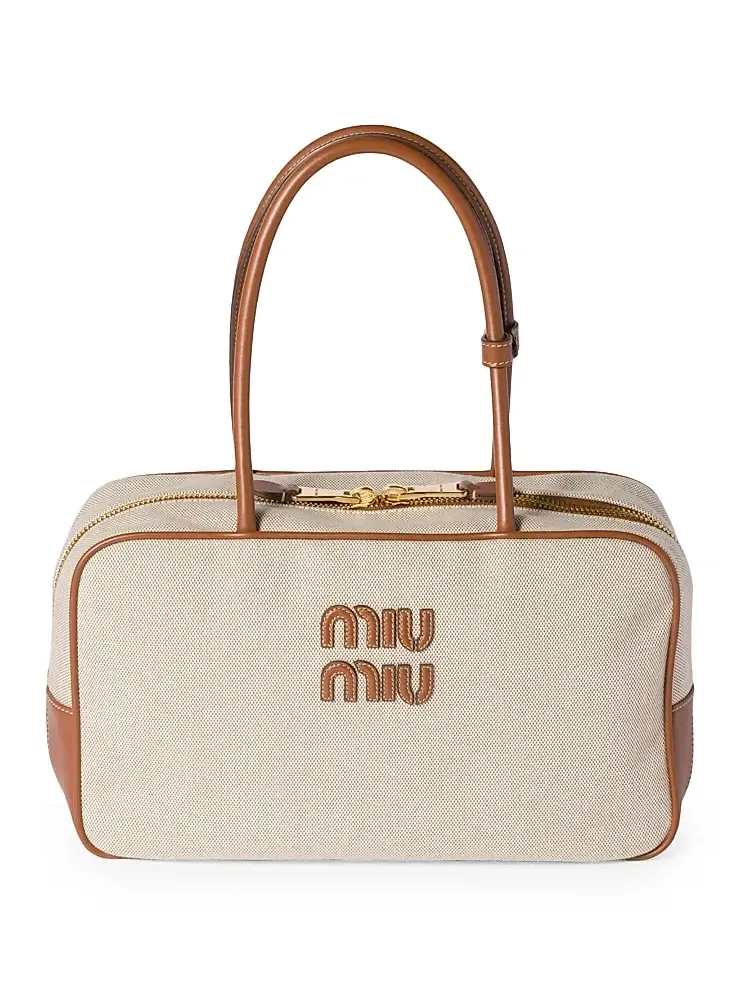 Women's Beau Canvas and Leather Top Handle Bag