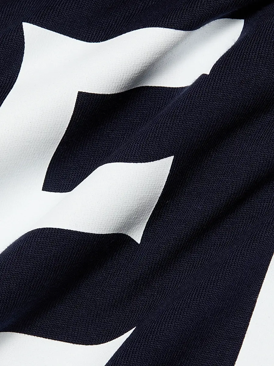 FERRAGAMO Men's Logo Crewneck T-Shirt - New Navy White | Thumbnail 7