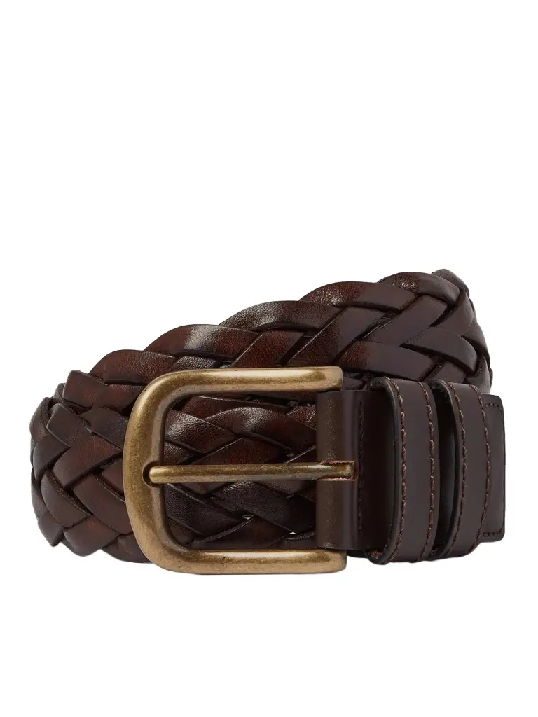 Anderson & Sheppard 3.5cm Woven Leather Belt - Men