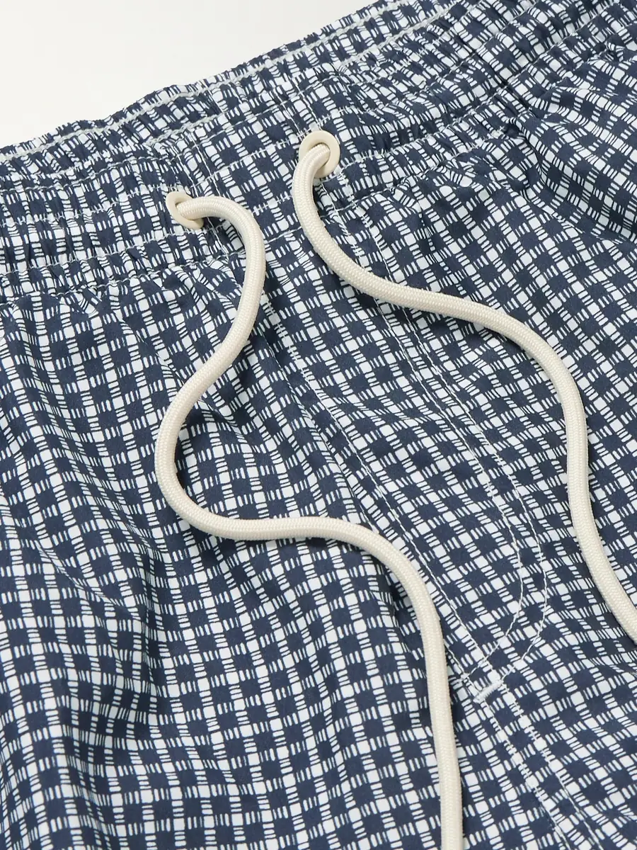 Loro Piana Daneu Straight-Leg Mid-Length Checked Swim Shorts - Men | Thumbnail 4