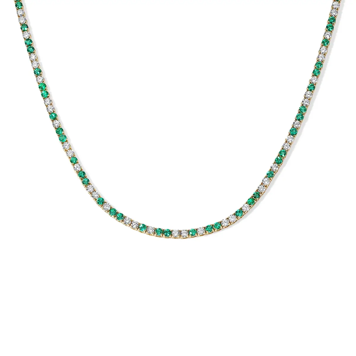 Stephanie Gottlieb Grace Green Emerald and Diamond Tennis Necklace | Thumbnail 2 Stephanie Gottlieb Grace Green Emerald and Diamond Tennis Necklace | Thumbnail 2