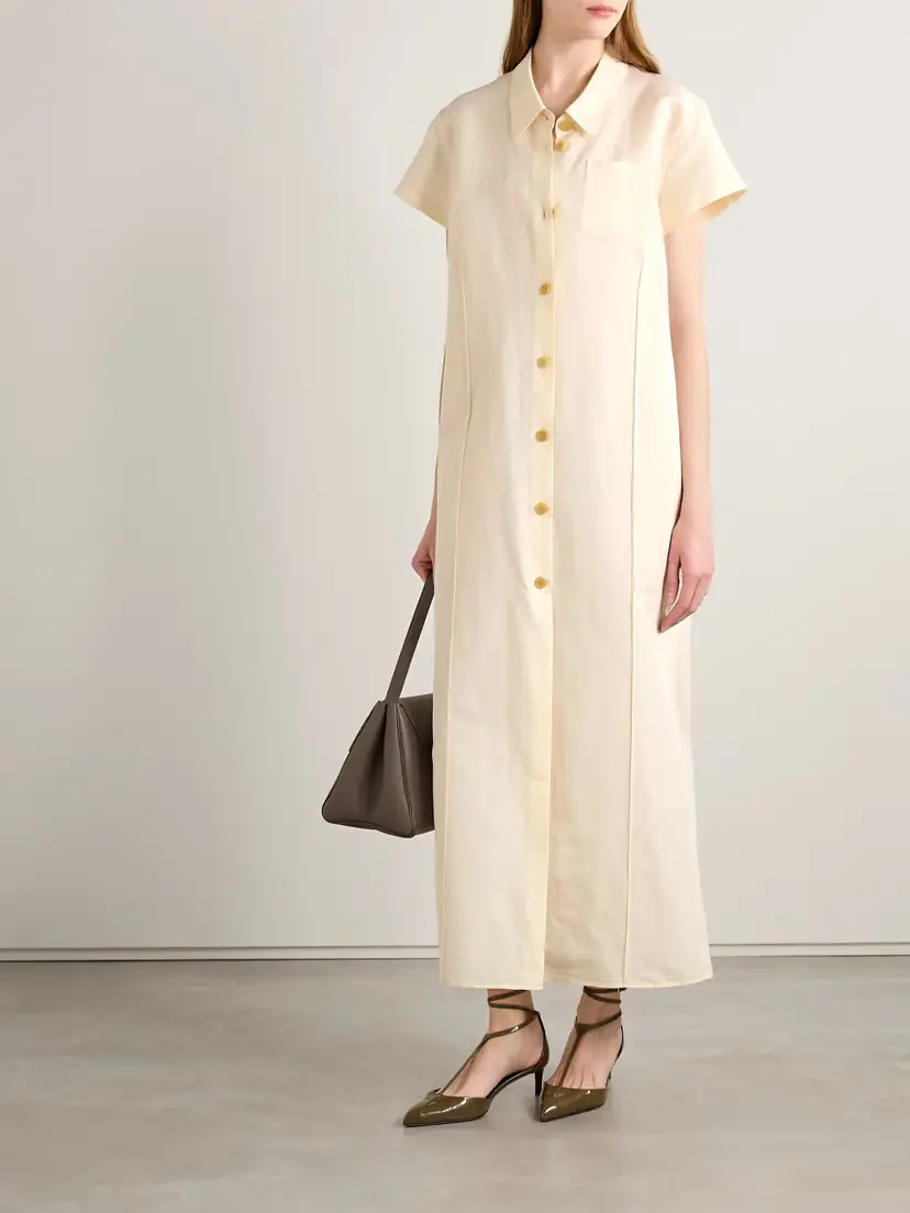 Khaite Effy Silk And Cotton-blend Organza Midi Shirt Dress | Thumbnail 2
