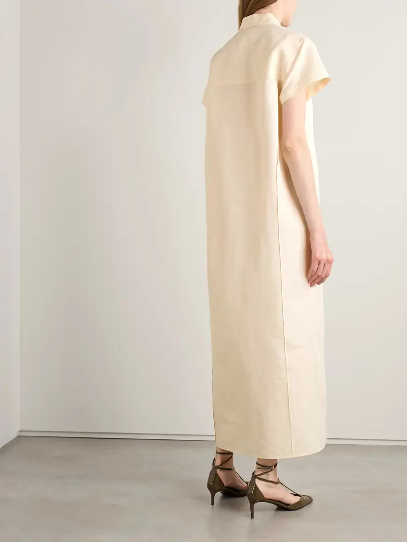 Khaite Effy Silk And Cotton-blend Organza Midi Shirt Dress | Thumbnail 3