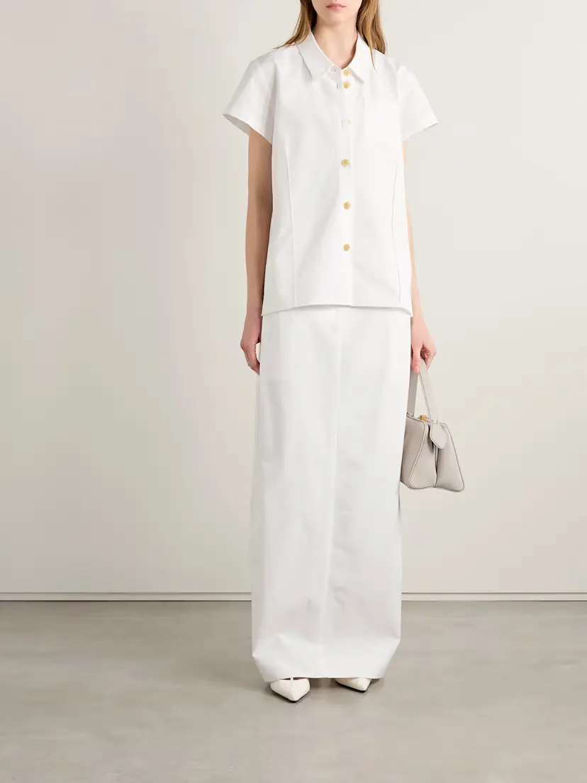 Khaite Lucian Pleated Cotton-poplin Maxi Skirt | Thumbnail 2 Khaite Lucian Pleated Cotton-poplin Maxi Skirt | Thumbnail 2
