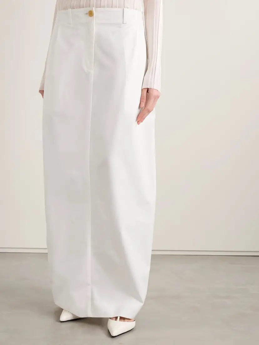 Khaite Lucian Pleated Cotton-poplin Maxi Skirt | Thumbnail 3 Khaite Lucian Pleated Cotton-poplin Maxi Skirt | Thumbnail 3