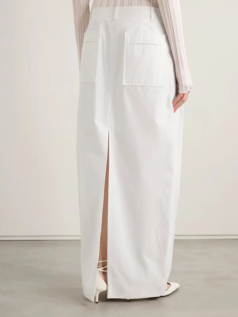 Khaite Lucian Pleated Cotton-poplin Maxi Skirt | Thumbnail 4 Khaite Lucian Pleated Cotton-poplin Maxi Skirt | Thumbnail 4