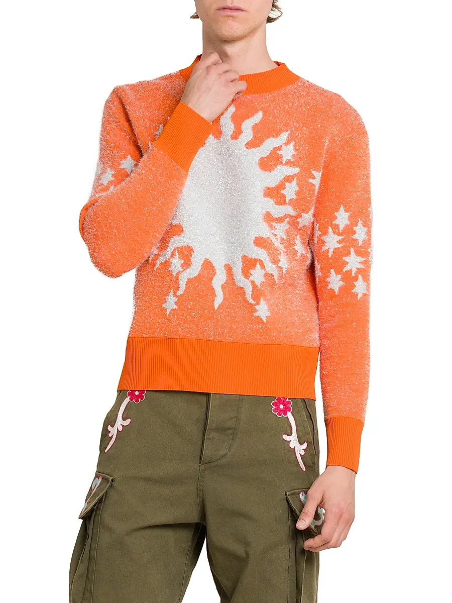 Bluemarble Men's Sun & Stars Sweater - Orange | Thumbnail 3 Bluemarble Men's Sun & Stars Sweater - Orange | Thumbnail 3