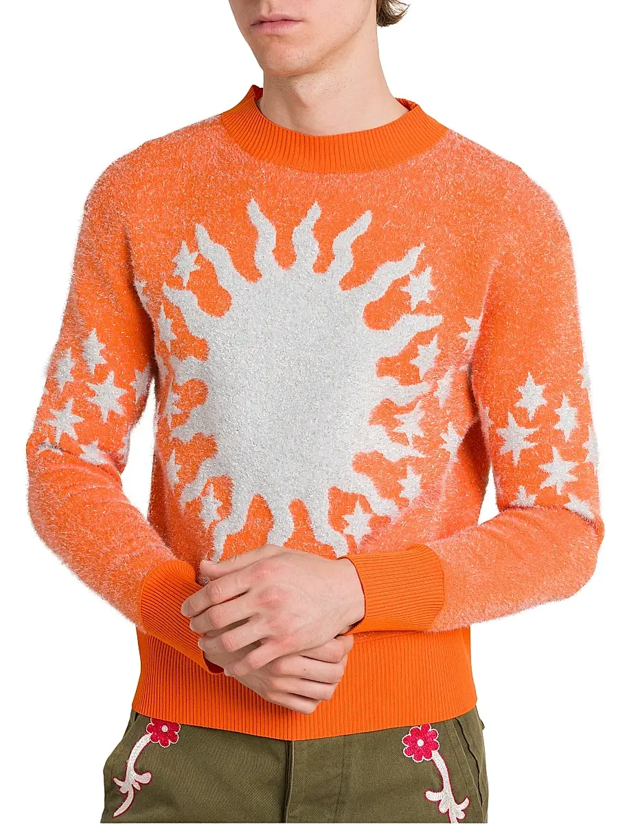 Bluemarble Men's Sun & Stars Sweater - Orange | Thumbnail 6 Bluemarble Men's Sun & Stars Sweater - Orange | Thumbnail 6