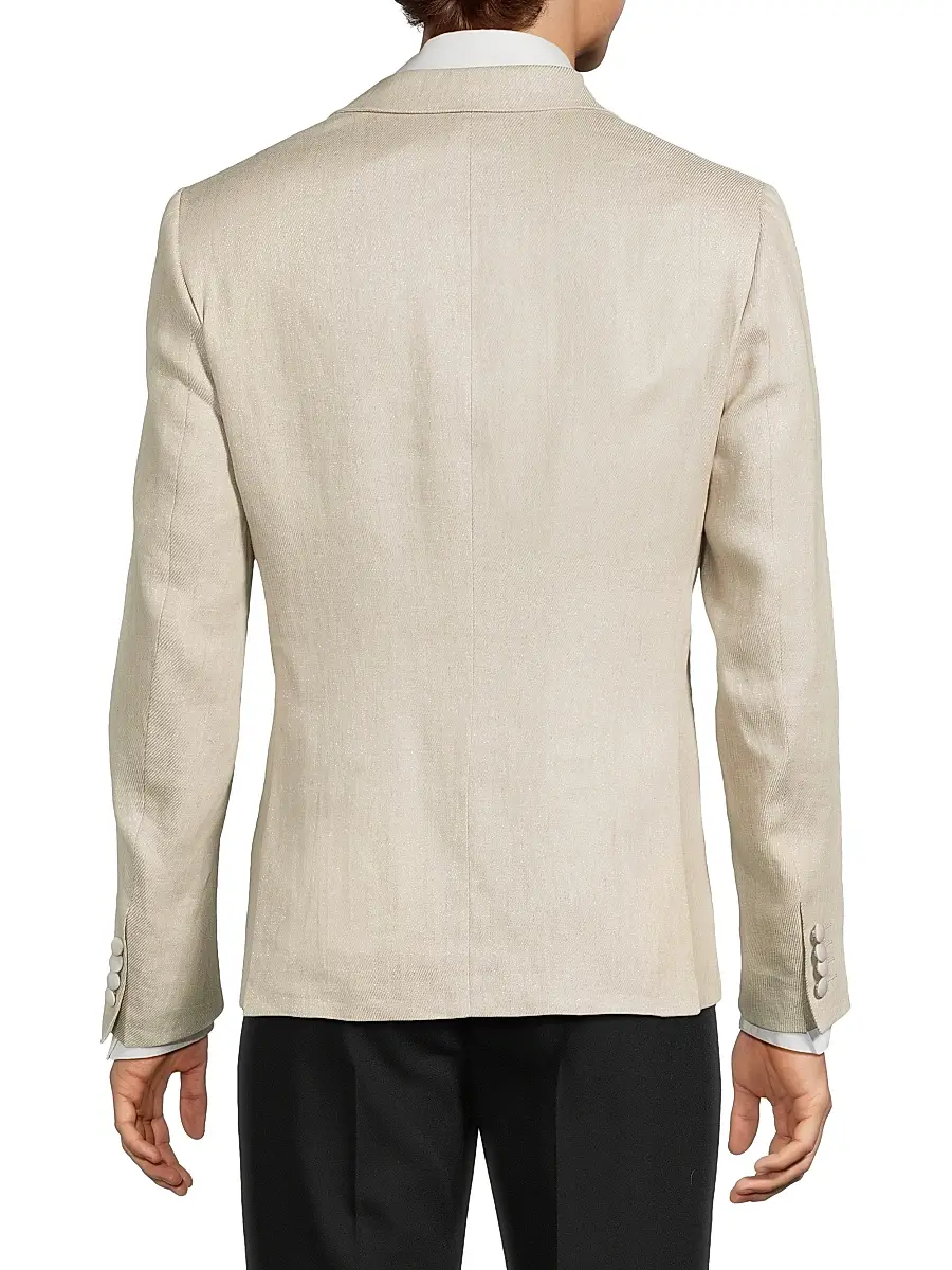 Pal Zileri Men's Metallic Linen Dinner Jacket | Thumbnail 5 Pal Zileri Men's Metallic Linen Dinner Jacket | Thumbnail 5