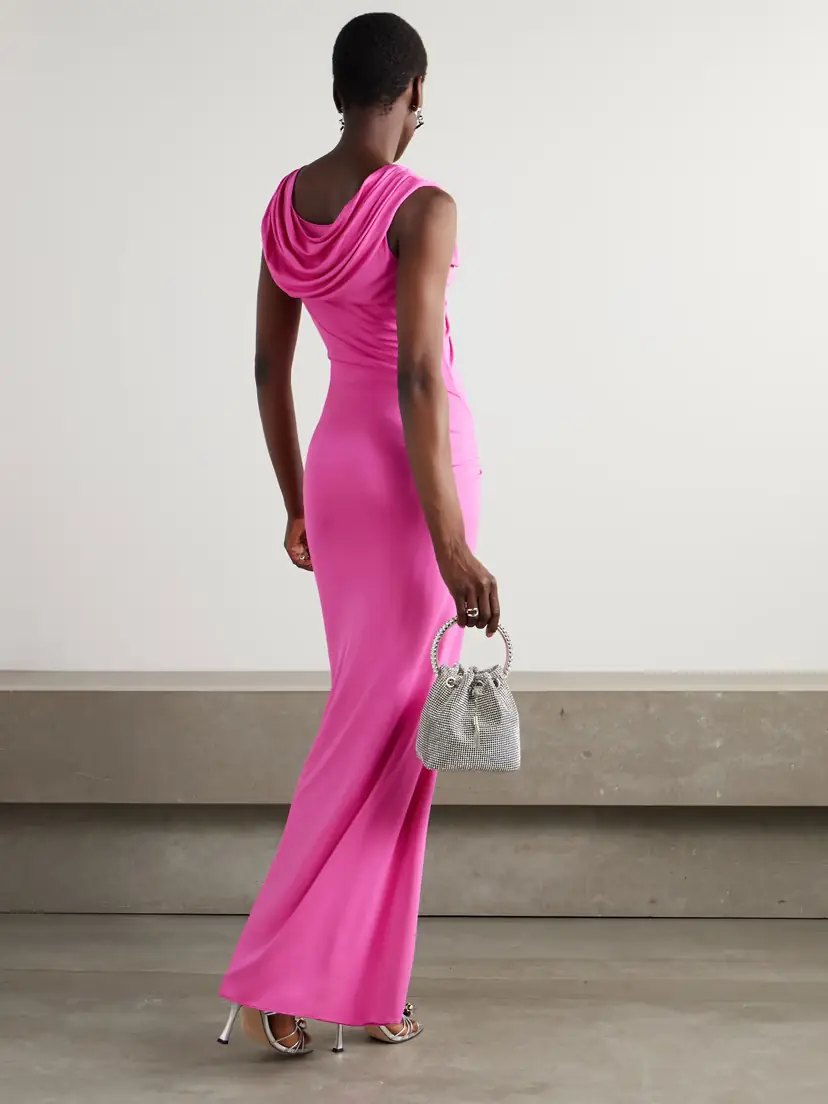 Versace Embellished Draped Stretch-jersey Gown | Thumbnail 3